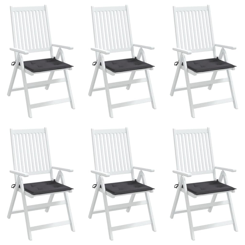 Garden Chair Cushions 6 pcs Anthracite 40x40x3 cm Fabric