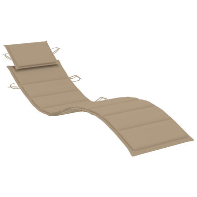 Sun Lounger Cushion Beige 186x58x3 cm