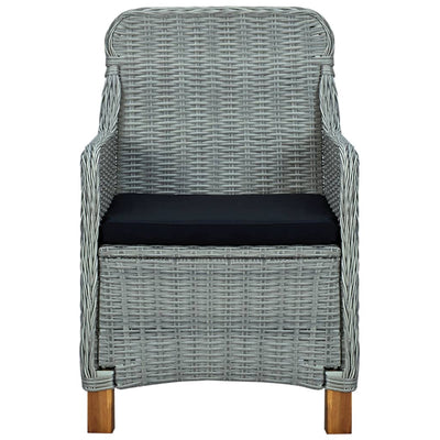 Garden Chairs with Cushions 2 pcs Poly Rattan Light Grey