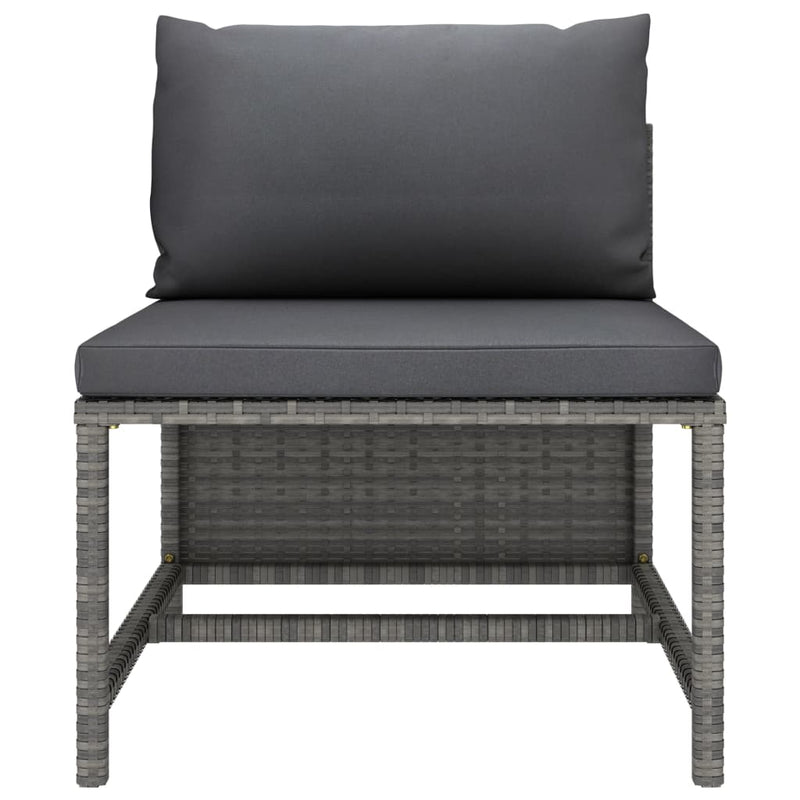 3 Piece Garden Lounge Set with Cushions Poly Rattan Grey - Payday Deals