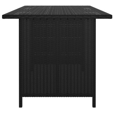 Garden Dining Table Black 110x70x65 cm Poly Rattan - Payday Deals
