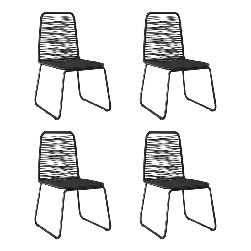 Outdoor Chairs 4 pcs Poly Rattan Black - Payday Deals