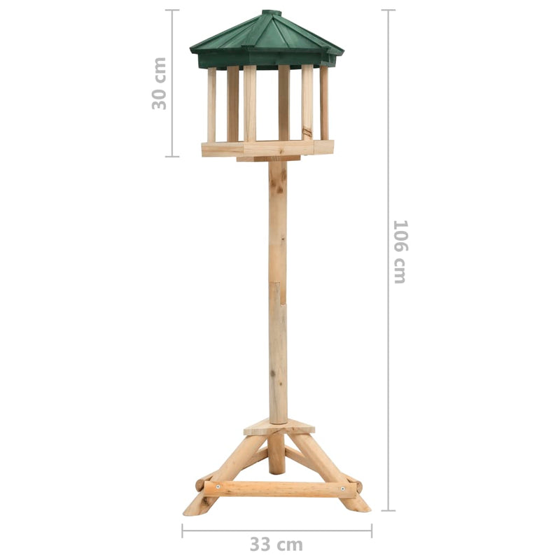 Standing Bird Feeder Solid Firwood 33x106 cm