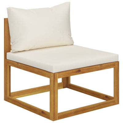 7 Piece Garden Lounge Set with Cushion Cream Solid Acacia Wood - Payday Deals