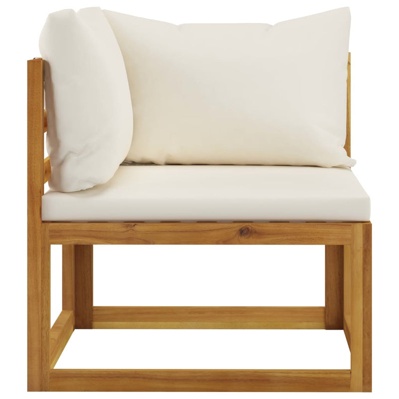 6 Piece Garden Lounge Set with Cushion Cream Solid Acacia Wood - Payday Deals