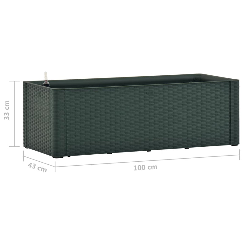 Garden Raised Bed with Self Watering System Green 100x43x33 cm - Payday Deals