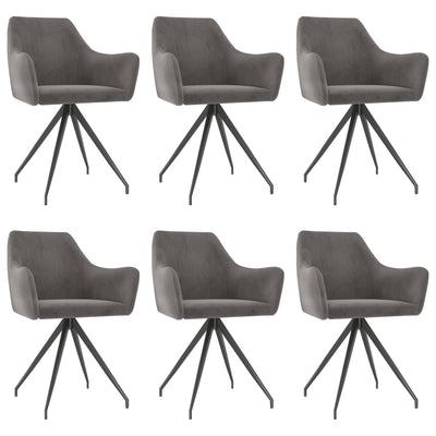 Dining Chairs 6 pcs Dark Grey Velvet