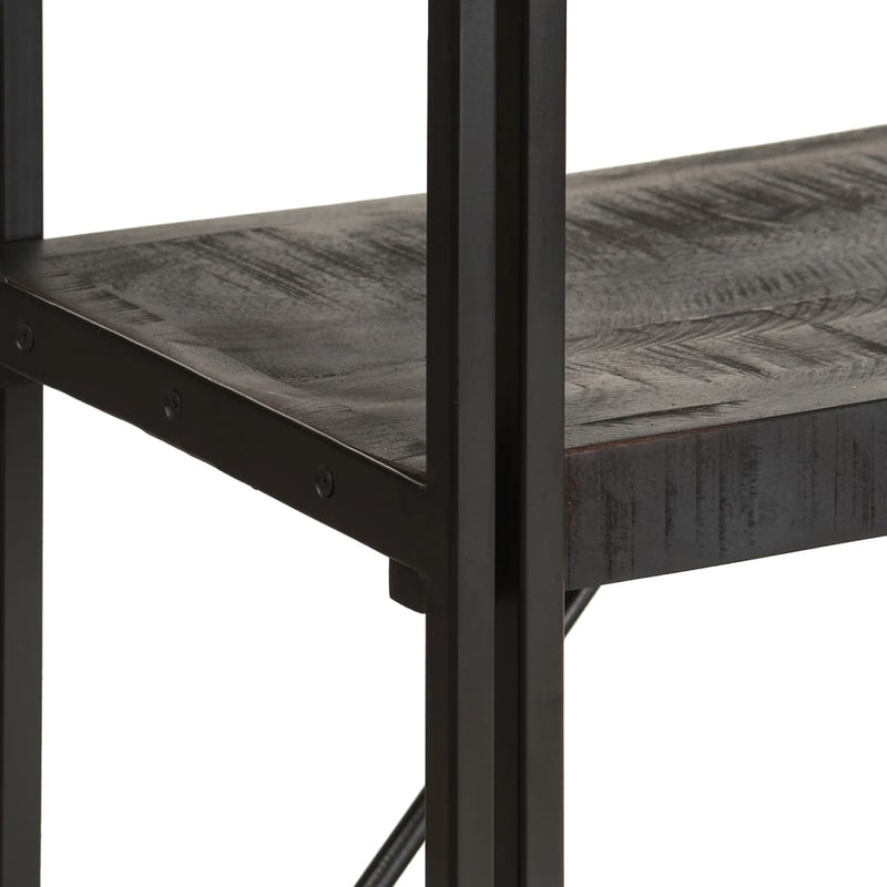 5-Tier Bookcase Black 140x30x180 cm Solid Mango Wood
