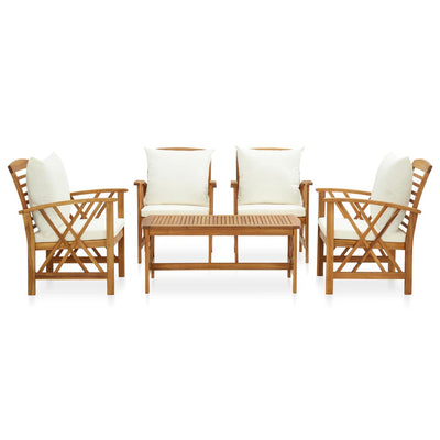 5 Piece Garden Lounge Set with Cushions Solid Acacia Wood - Payday Deals