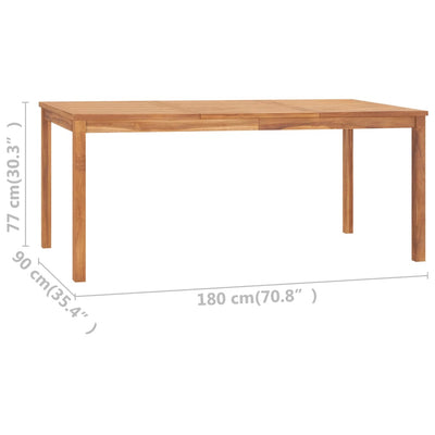 Garden Dining Table 180x90x77 cm Solid Teak Wood - Payday Deals