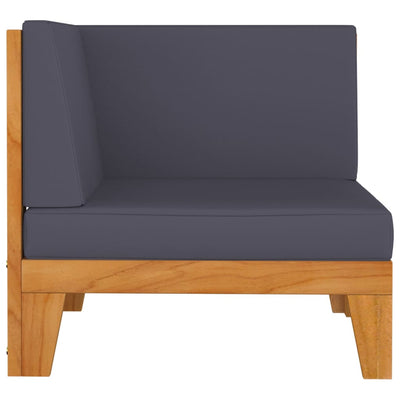 2-Seater Sofa with Dark Grey Cushions Solid Acacia Wood