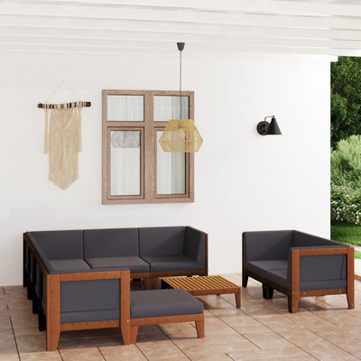 10 Piece Garden Lounge Set with Cushions Solid Acacia Wood