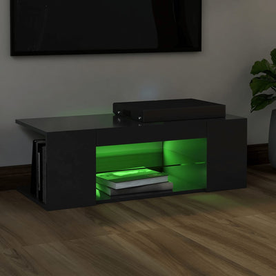 TV Cabinet with LED Lights Grey 90x39x30 cm