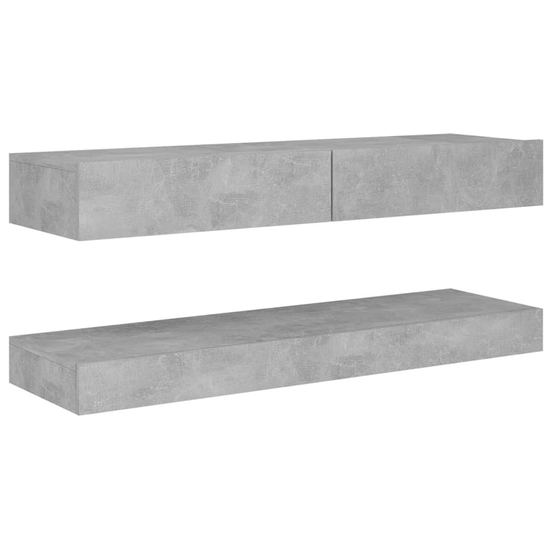 TV Cabinet with LED Lights Concrete Grey 120x35 cm