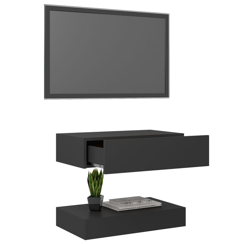 TV Cabinet with LED Lights Grey 60x35 cm