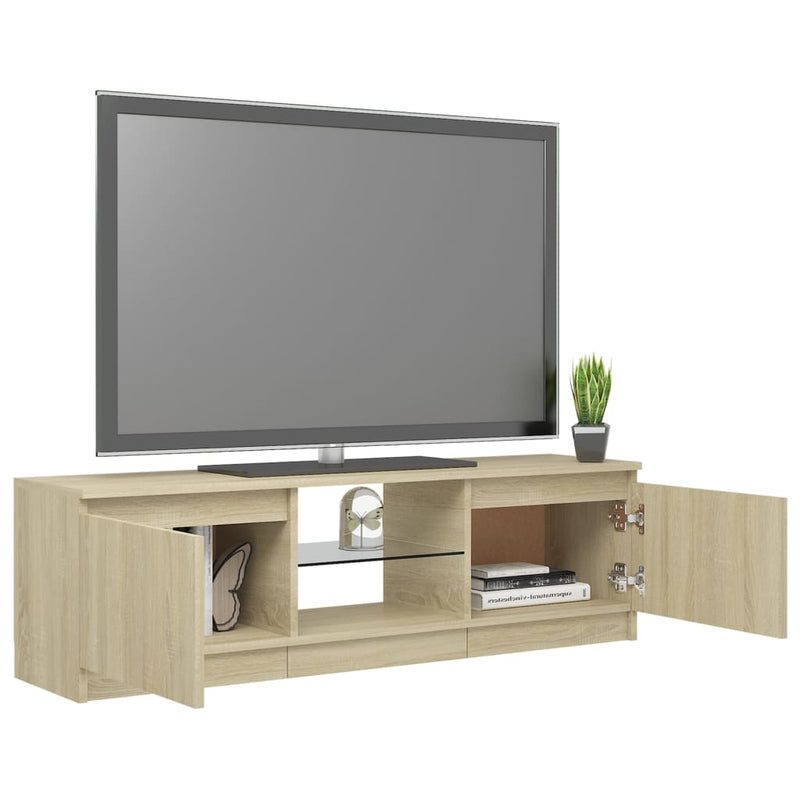 TV Cabinet with LED Lights Sonoma Oak 120x30x35.5 cm