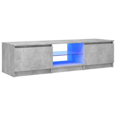 TV Cabinet with LED Lights Concrete Grey 140x40x35.5 cm