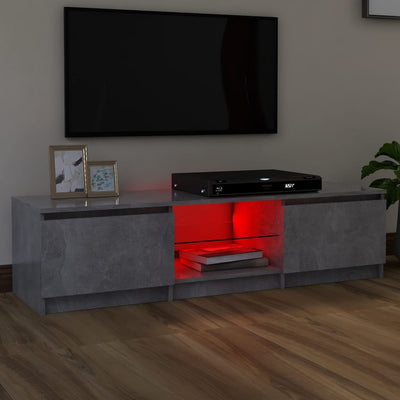 TV Cabinet with LED Lights Concrete Grey 140x40x35.5 cm