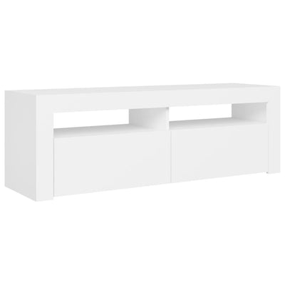 TV Cabinet with LED Lights White 120x35x40 cm