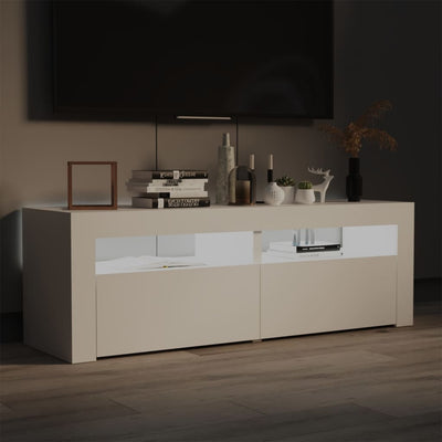 TV Cabinet with LED Lights White 120x35x40 cm