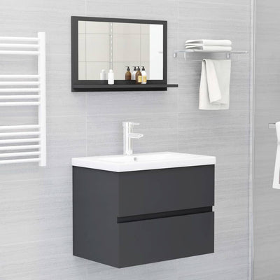 Bathroom Mirror Grey 60cm Chipboard