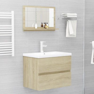 Bathroom Mirror Sonoma Oak 60cm Chipboard