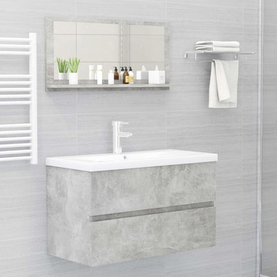 Bathroom Mirror Concrete Grey 80x10.5x37cm Chipboard