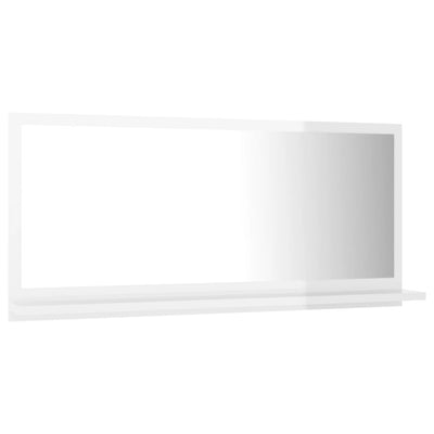 Bathroom Mirror High Gloss White 80x10.5x37cm Chipboard