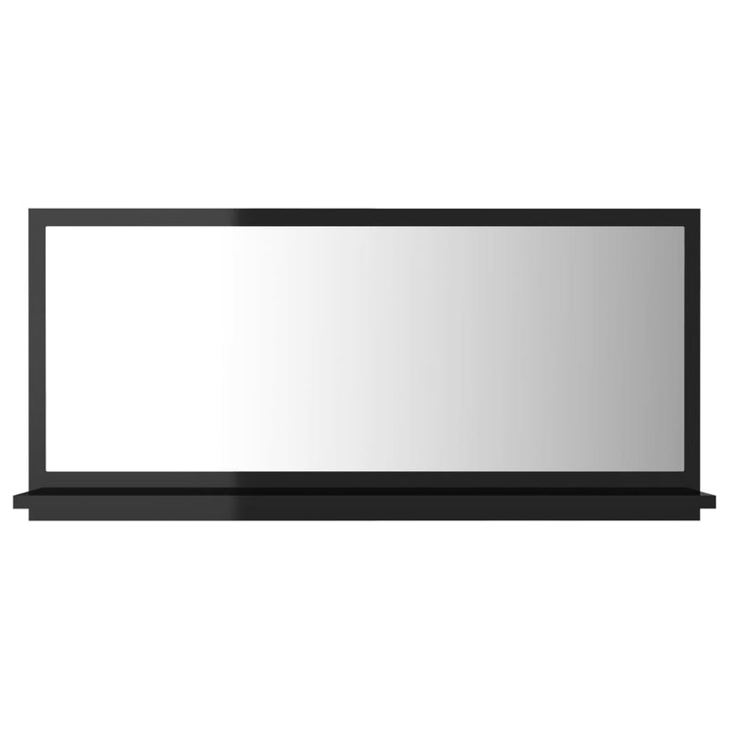 Bathroom Mirror High Gloss Black 80x10.5x37cm Chipboard