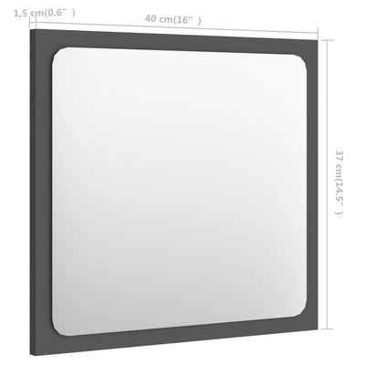 Bathroom Mirror Grey 40x1.5x37 cm Chipboard
