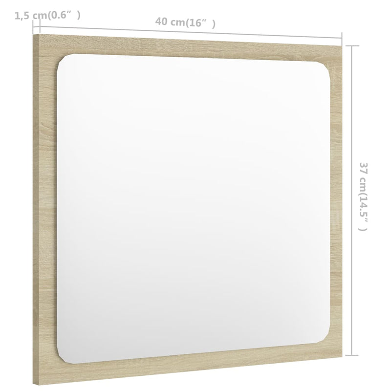 Bathroom Mirror Sonoma Oak 40x1.5x37 cm Chipboard