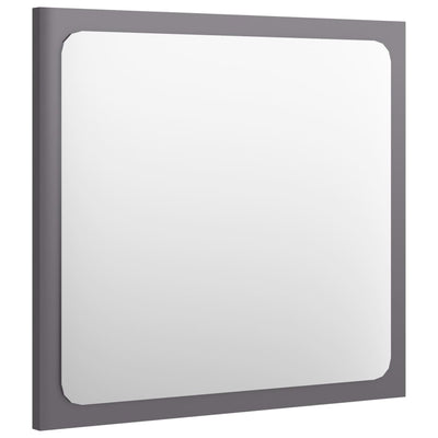 Bathroom Mirror High Gloss Grey 40x1.5x37 cm Chipboard