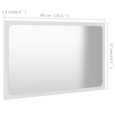 Bathroom Mirror White 60x1.5x37 cm Chipboard