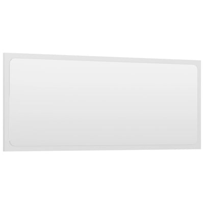 Bathroom Mirror High Gloss White 90x1.5x37 cm Chipboard