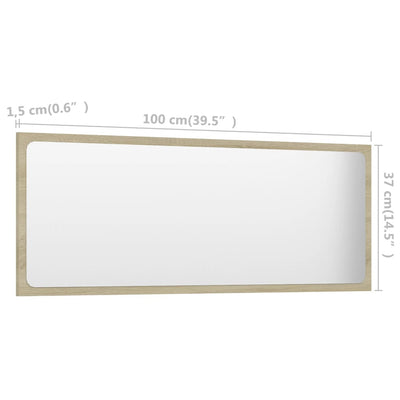 Bathroom Mirror Sonoma Oak 100x1.5x37 cm Chipboard