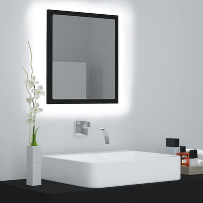 LED Bathroom Mirror Black 40x8.5x37 cm Chipboard