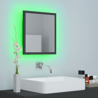 LED Bathroom Mirror Grey 40x8.5x37 cm Chipboard - Payday Deals