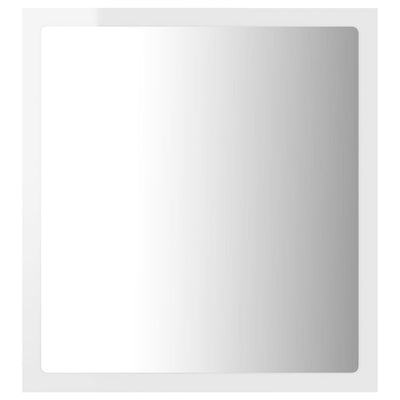 LED Bathroom Mirror High Gloss White 40x8.5x37 cm Chipboard