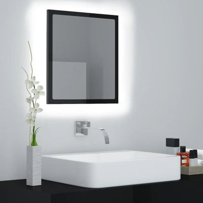 LED Bathroom Mirror High Gloss Black 40x8.5x37 cm Chipboard - Payday Deals