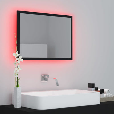 LED Bathroom Mirror Black 60x8.5x37 cm Chipboard