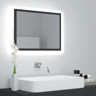 LED Bathroom Mirror Grey 60x8.5x37 cm Chipboard