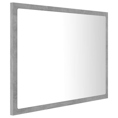 LED Bathroom Mirror Concrete Grey 60x8.5x37 cm Chipboard - Payday Deals