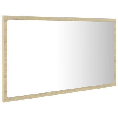 LED Bathroom Mirror Sonoma Oak 80x8.5x37 cm Chipboard - Payday Deals
