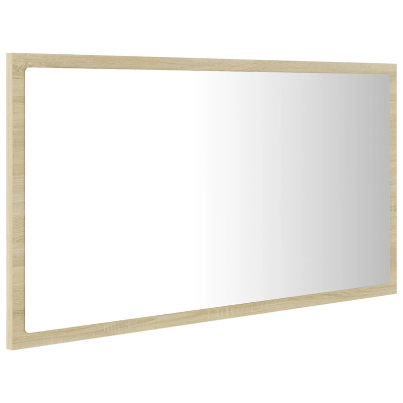 LED Bathroom Mirror Sonoma Oak 80x8.5x37 cm Chipboard - Payday Deals