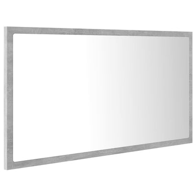 LED Bathroom Mirror Concrete Grey 80x8.5x37 cm Chipboard - Payday Deals
