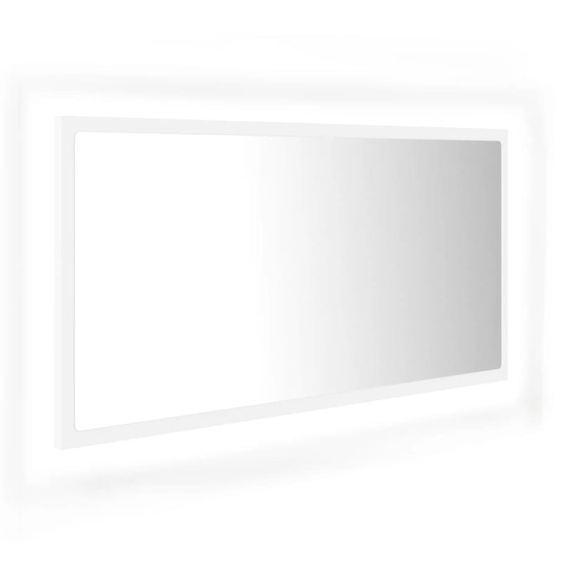 LED Bathroom Mirror White 90x8.5x37 cm Chipboard - Payday Deals