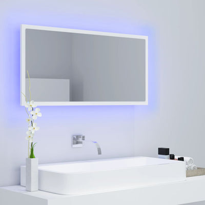 LED Bathroom Mirror White 90x8.5x37 cm Chipboard - Payday Deals