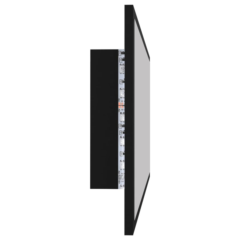 LED Bathroom Mirror Black 90x8.5x37 cm Chipboard
