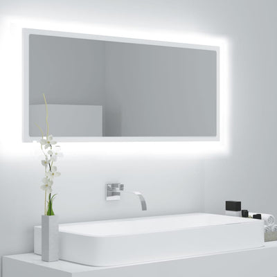 LED Bathroom Mirror White 100x8.5x37 cm Chipboard - Payday Deals