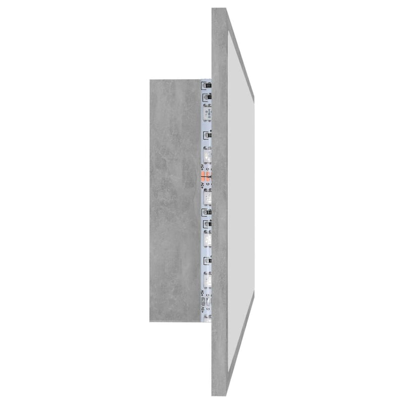 LED Bathroom Mirror Concrete Grey 100x8.5x37 cm Chipboard - Payday Deals